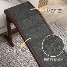PawHut Pet Ramp For Dogs Cats W/ Non-Slip Carpet For Bed Sofa, 188x40.5x63.5cm - Brown - View 6