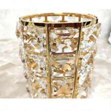 Metal Makeup Brush Storage Tube Eyebrow Pencil Makeup Organizer Bead Crystal Jewelry Storage Box - Multicolor - View 8