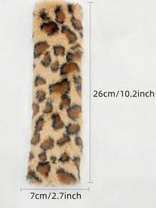 1pc Customized Embroidered Leopard Print Car Interior Plush Seat Belt Shoulder Pad, Comfortable Anti-Neck Anti-Friction Shoulder Protector Cover, Customized Car Gift, Gift For Friends And Family, Father's Day Gift, Mother's Day Gift ,Seat Belt Cover, Leopard Belt - Multicolor - View 5