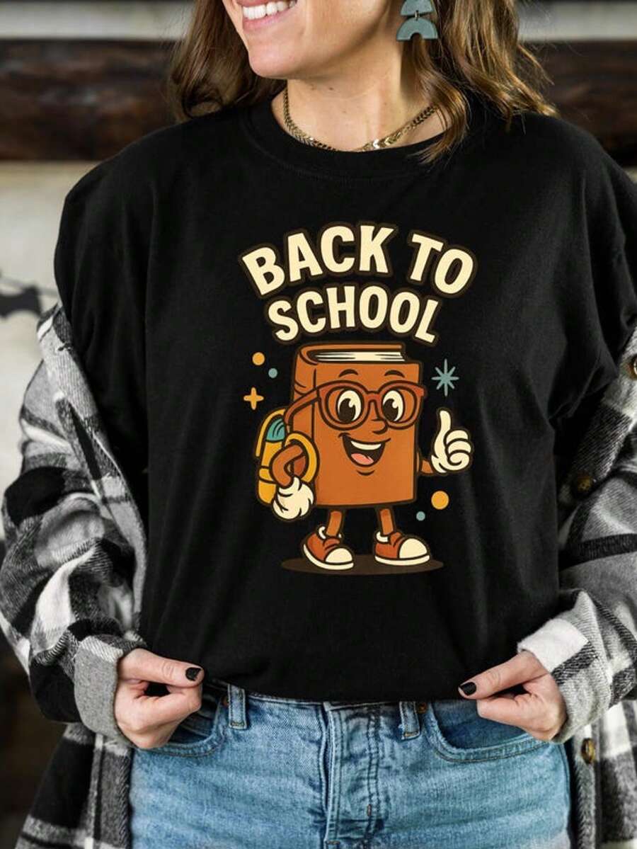 Back To School Shirt • Funny Student Graphic Tee • First Day Of School Outfit • Cool School Supplies - màu đen - Xem 1