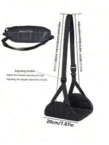 1pc Black Airplane Footrest Portable Adjustable Strap Travel Lightweight  Desk Hammock Leg Rest Airplanes, Offices, Outdoors, And. Travel Essentials School Back To School School Supplies Holiday Camping Holiday Essentials Vacation Accessories Summer - Multicolor - View 3