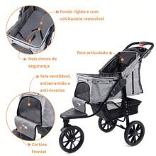 Mighor Carrinho de passeio para Pet, animal de estimação, cachorro, cão, gato de grande porte até 25 Kg - Cinza - Visão 4