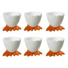 6个鸡蛋杯卡通鸡蛋托软硬煮鸡蛋杯早餐早午餐溏心煮鸡蛋 (白色) - 彩色 - 查看 1