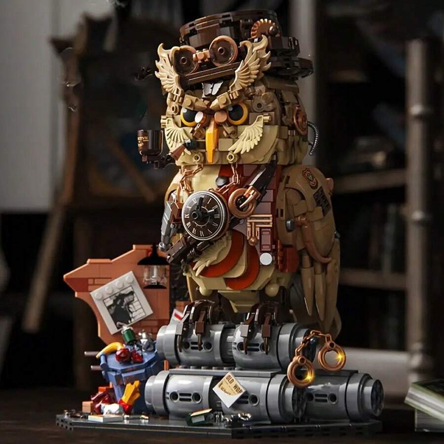 1200+ Pcs High-End Owl Model Building Blocks, Creative Detective Owl Set, Decorative Ornaments/Holiday Gifts/Birthday Gifts/Valentine's Day Gifts/Christmas Gifts - Multicolor - View 1