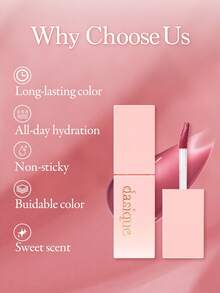 Dasique 亮泽唇彩，高光泽不粘腻保湿唇部彩妆，Y2K 时尚玫瑰女孩派对旅行日常最佳色彩魅力氛围假日必备，女士彩妆礼物圣诞礼物玫瑰女孩最佳色彩魅力氛围返校 - 09 Peach Pudding - 查看 6