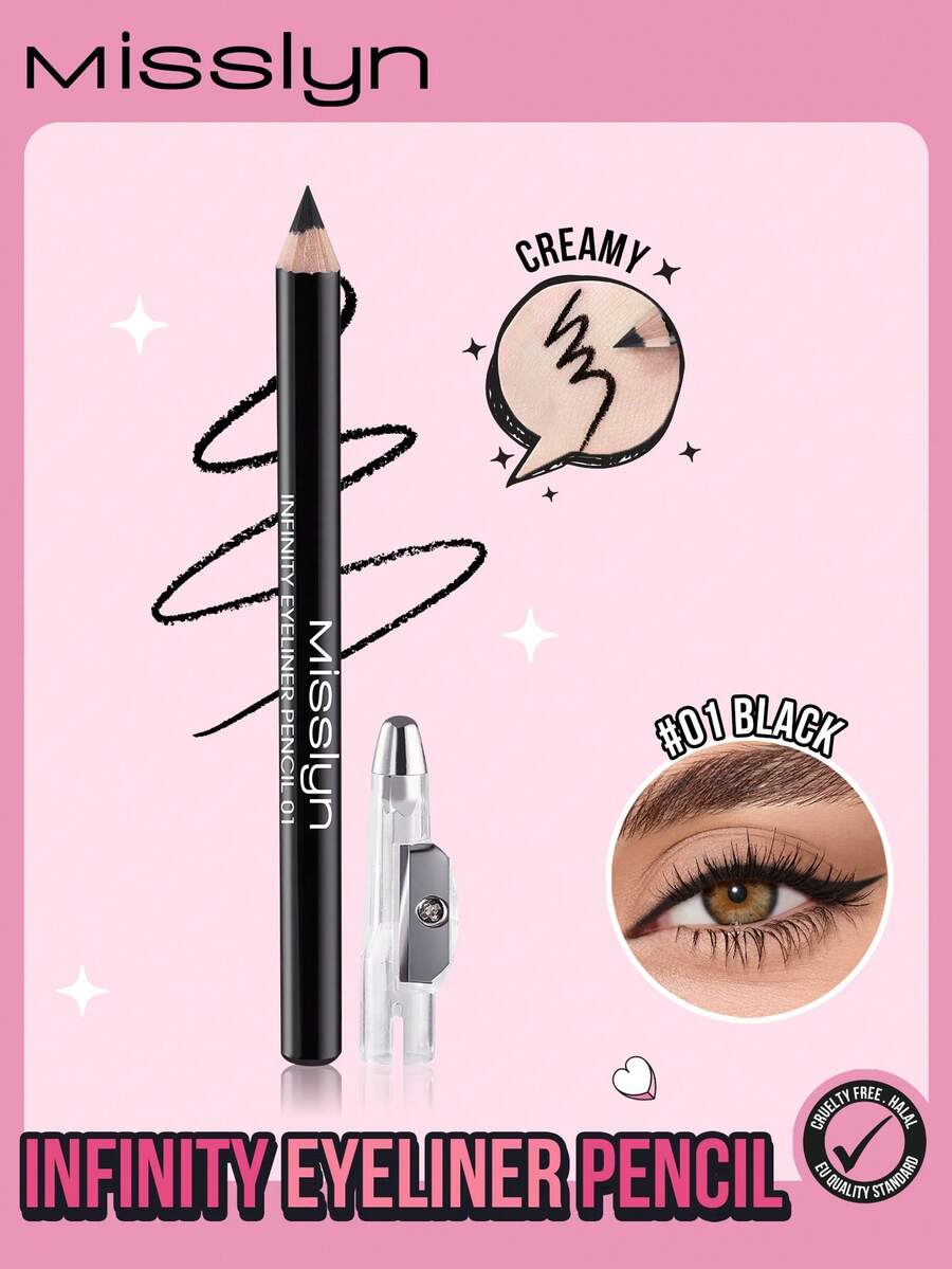 MISSLYN-INFINITY EYELINER PENCIL, Smooth,Creamy,Precision,Ultra-Fine,Intense Line,Ultra Pigment,Bold Stroke,Portable, Daily,Commuting ,Easy To Carry,Travel-Friendly,Compact,Eye Makeup,Eyeliner,Deep, Captivating Eyes,Glamorous Eye Look,Student-Friendly,Party,Everyday Makeup,Natural Daily Look,Easy Removal,Residue-Free,Halloween, Pumpkin, Trick Or Treat, Oct 31st, Ghost - #01 - 查看 1