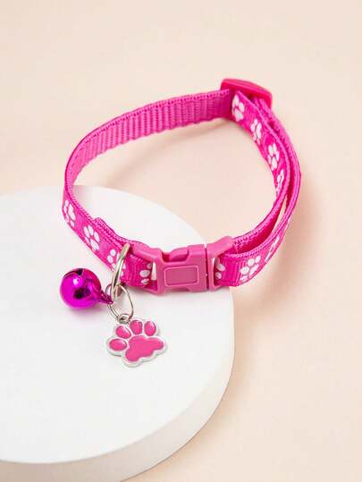 1 Paw Print Pendant Pet Collar, Suitable For Cats Or Dogs To Wear, Suitable For Small Pets To Wear