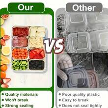 Extra-Large Portable Snack Box With 8 Compartments For Storing Different Foods - Sealed Compartments For Candy, Nuts And Vegetables - Includes Lid And Handle, Perfect For Picnics And Travel, Home Decor, Party & Christmas Storage