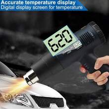2500W Hot Air Gun, Digital Heat Shrink Gun, Electric Hot Air Gun, Dual-Temperature Zone LCD Display, 4 Nozzles, Tools For Maintenance Tools For Men Welding Soldering Kit - US A Type Plug(110-127V) - View 7