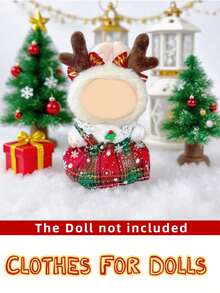 1 pieza Ropa navideña para Labubu, para vestir muñecas, para crear exhibiciones festivas de vacaciones, atuendo de invierno en miniatura, un accesorio para coleccionistas de muñecas, para el estilismo y la fotografía de muñecas DIY, Navidad