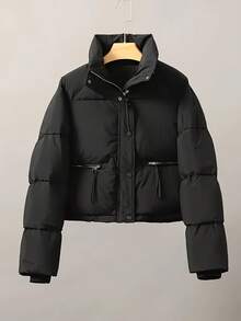 Women Winter Coats - Black - View 1