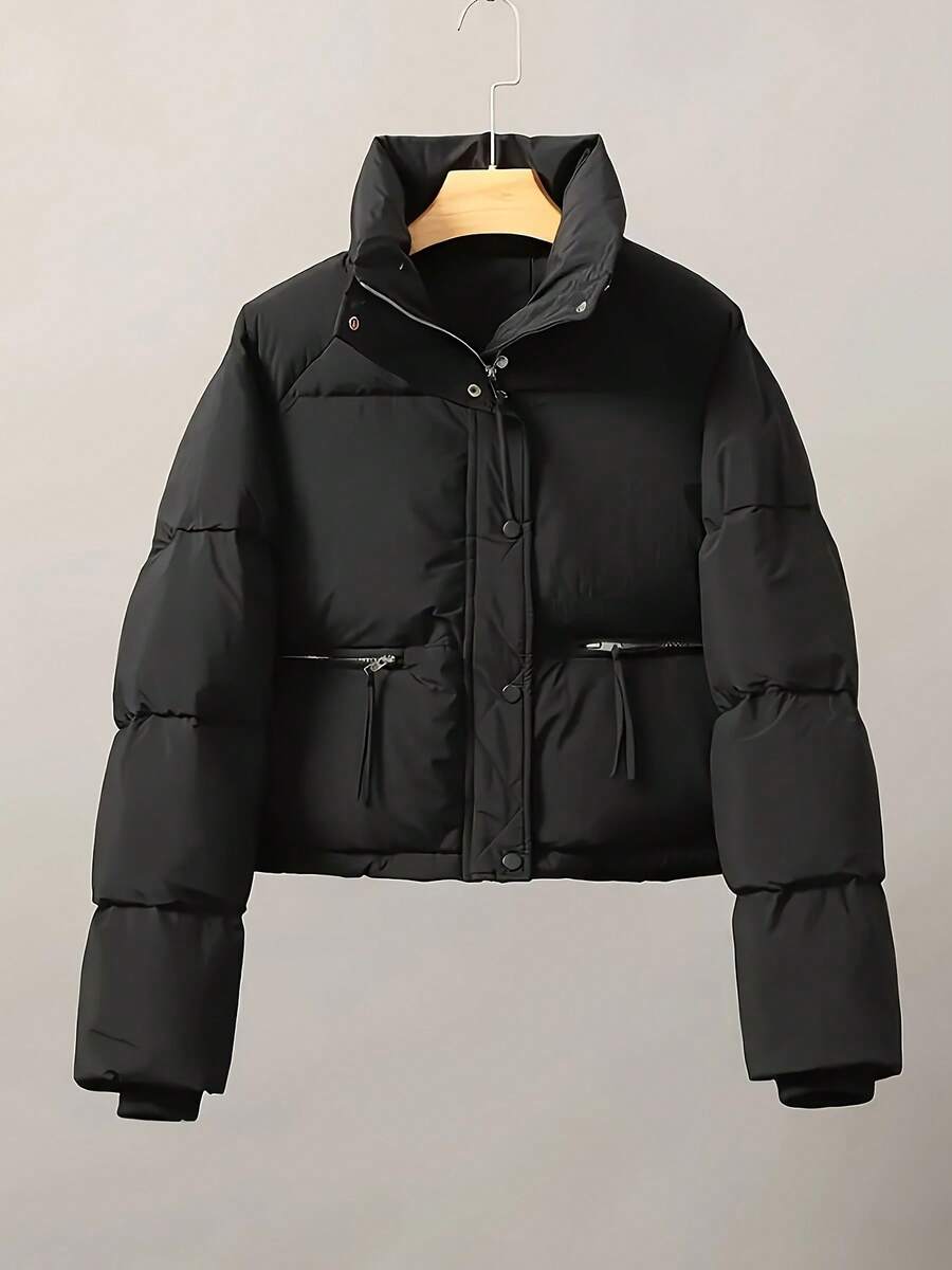 Women Winter Coats - Black - View 1