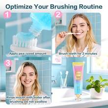 UTOGRU Probiotic Radiant Whitening Toothpaste,Niacinamide Dazzling White Toothpastes, Fresh Breath, DeepRemove Tooth Stains Coffee Oral Cleansing - Gradient - View 8