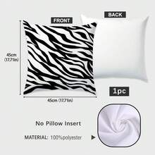 MEMNUN 1个/2个黑色斑马纹图案枕套【单面印花】17.7*17.7英寸（45*45厘米）/19.69*19.69英寸（50*50厘米）/15.75*15.75英寸（40*40厘米）] 家用床头枕沙发靠垫涤纶窗台枕套【不含枕芯】 适合日常使用，高端简约家居装饰，客厅沙发卧室床头板，小型汽车装饰 - 彩色 - 查看 12