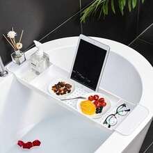 Multi-Function Retractable Bathtub Storage Rack Bath Tray Shelf Tub  Towel Storage Shelf Kitchen Sink Drain Holder - Multicolor - View 3