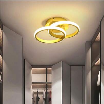 Modern LED Ceiling Light Fixture, Home Decor Lighting, Minimalist Ceiling Lamp, Elegant Curved Design, Minimalist Ceiling Light Fixture, Decorative Lighting, Warm White/Cool White 2700-3500K/5500-6000K, Aluminum/Silicone Ceiling Light Fixture, Black/White, LED Ceiling Light Fixture, Cool White/Warm White