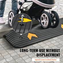 Upgraded Rubber Threshold Ramp, 1" Rise Wheelchair Ramp Doorway, Natural Curb Ramp Rated 33069 Lbs Load Capacity, Non-Slip Textured Surface Rubber Curb Ramp For Wheelchair And Scooter - Multicolor - View 6