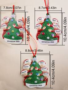 LICVIC Custom Christmas Decorations, Personalized Christmas Tree Decorations, Customized 2-6 Names Ornaments, Customizable Text Christmas Decor, Diy Ornaments, Christmas, Living Room Decor, Outdoor, Garden, Snowman Christmas Tree Pendant, Christmas Crafts For Kids, Room Decor, Boys, Girls, Mom, Dad, Family - Style a - View 6