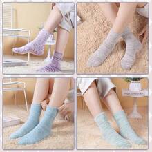 SISOSOCK 5 Pairs Fuzzy Soft Cozy Fluffy Socks Women, Casual Thick Plush Comfy Sleep Socks, Warm Winter Gifts Women - 多色-1 - 查看 6