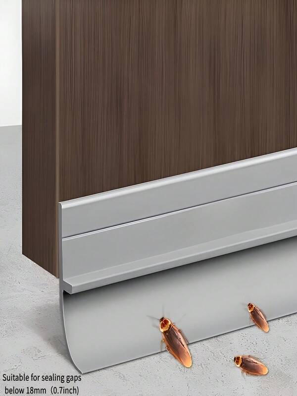 1 Pc [1 Meter/39inches] Punch-Free Self-Adhesive Door Bottom Sealing Strip Upgraded Thickened Rubber Dust Strip, Effectively Isolates Light Transmission/Dust/Noise/Water Stains, Can Be Used In Bathrooms, Bedrooms, Kitchens, Basements, Etc., Can Be Cut To The Required Length, And Consumption-Reducing Household Artifact