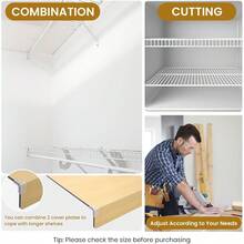 GCCSJ Faux Wood Shelf Cover,Shelf Covers For Wire Shelving,5-Piece Foam PVC Shelf Cover Set - 22" X 12" X 3" Faux Wood Grain Waterproof Padding With Corner Guards | Removable And Easy To Clean For Metal Shelves, Closet Organizers, Laundry Rooms, Oak/Walnut - 核桃 - 查看 7