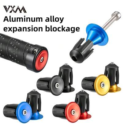 VXM VXM 1 par de plugues de extremidade de guidão de bicicleta de estrada e montanha, tampa de liga de alumínio para guidão, capa de manopla BMX MTB, acessórios para bicicleta