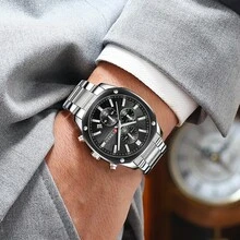 Đồng hồ đeo tay nam CURREN, đồng hồ bấm giờ thạch anh cao cấp dành cho doanh nhân, vỏ thép không gỉ, dạ quang và hiển thị ngày tự động, chống nước. - Nhiều màu - Xem 8