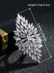 1pc Luxury Cubic Zirconia Ring, Women's Model, Suitable For Weddings, Engagements, Anniversaries, Parties, Also Can Be Used As Rings Or Valentine's Day Gifts - 1# - View 5