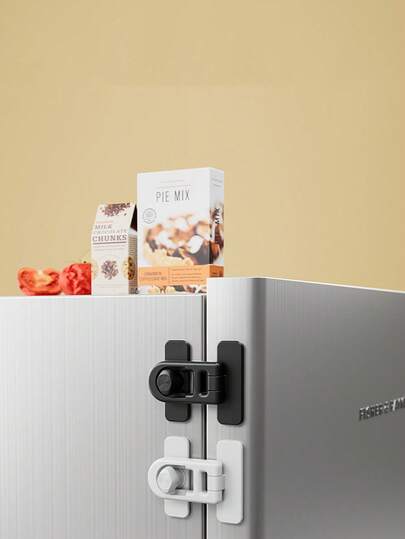 2 Stücke Set neue Haushalt Kühlschrank und Ofen Tür Sicherheitsschloss, selbstklebender Ofenverriegelung ohne Bohren, Anti-Fehlöffnung Sicherheitsschloss, Küchen Mikrowelle kann als Weihnachtsgeschenk verwendet werden, geeignet für Schubladen, Kühlschränke, Öfen und Toiletten, mit klebeverschluss