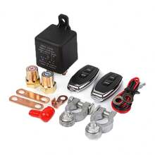 Interruptor de aislamiento de batería, relé automotriz, 12 V CC, 200 A, interruptor de aislamiento de batería de coche con control remoto dual, interruptor de desconexión de energía inalámbrico para coches - Negro - Ver 1