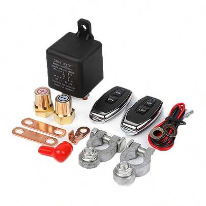 Interruptor de aislamiento de batería, relé automotriz, 12 V CC, 200 A, interruptor de aislamiento de batería de coche con control remoto dual, interruptor de desconexión de energía inalámbrico para coches