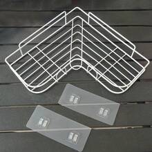 Dreieckiger Eisenregal-Eckregal für Badezimmer, wandmontiertes Küchenregal, Küchenregal ohne Bohren