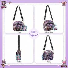Tokidoki Official Crossbody Bag With Unicorno Keychain, Cartoon Adjustable Shoulder Strap Shoulder Bag Handbag Phone Purse Wallet For Women Girls - 紫色 - 查看 5