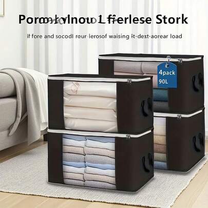 1/4 pezzi Contenitori di stoccaggio in tessuto pieghevoli extra large - Adatti per vestiti, coperte ecc. - Perfetti per camera da letto, dormitorio, spa e organizzazione dell armadio, per lo stoccaggio sotto il letto