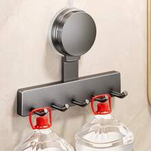 Mejor Gancho adhesivo sin taladro de acero inoxidable resistente con ventosa para colgar sobre la puerta, soluciones de organización del hogar, accesorios de baño, ganchos multiusos, almacenamiento de garaje, ganchos de utilidad, diseño de instalación libre, moderno y práctico - Multicolor - Ver 3