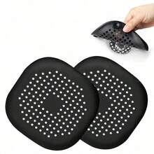 1pc Hair Drain Catcher, Square Drain Cover For Shower, Silicone Hair Stopper With Suction Cup, Sink Anti-Clog Filters, Tub Shower Floor Drain Plugs, Silicone Kitchen Deodorizer Plugs,Bathroom Tools Commercial Cleaning Services/Shops - 黑色 - 查看 10