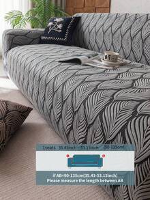 1 件叶形图案弹力沙发套，波西米亚毛绒面料，四季通用全覆盖防滑沙发保护套，可机洗，可携带宠物，适用于客厅、卧室、户外，适合 1/2/3/4/5 座沙发，附赠防滑带 - 深灰色 - 查看 15