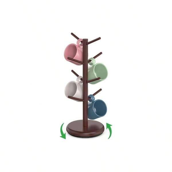 Coffee Mug Tree, Rotating Coffee Cup Holder Counter Top, Coffee Mug Holder, Coffee Mug Rack With 8 Hooks, Coffee Mug Organizer, Mug Stand Hanger Coffee Bar, Display, Espresso