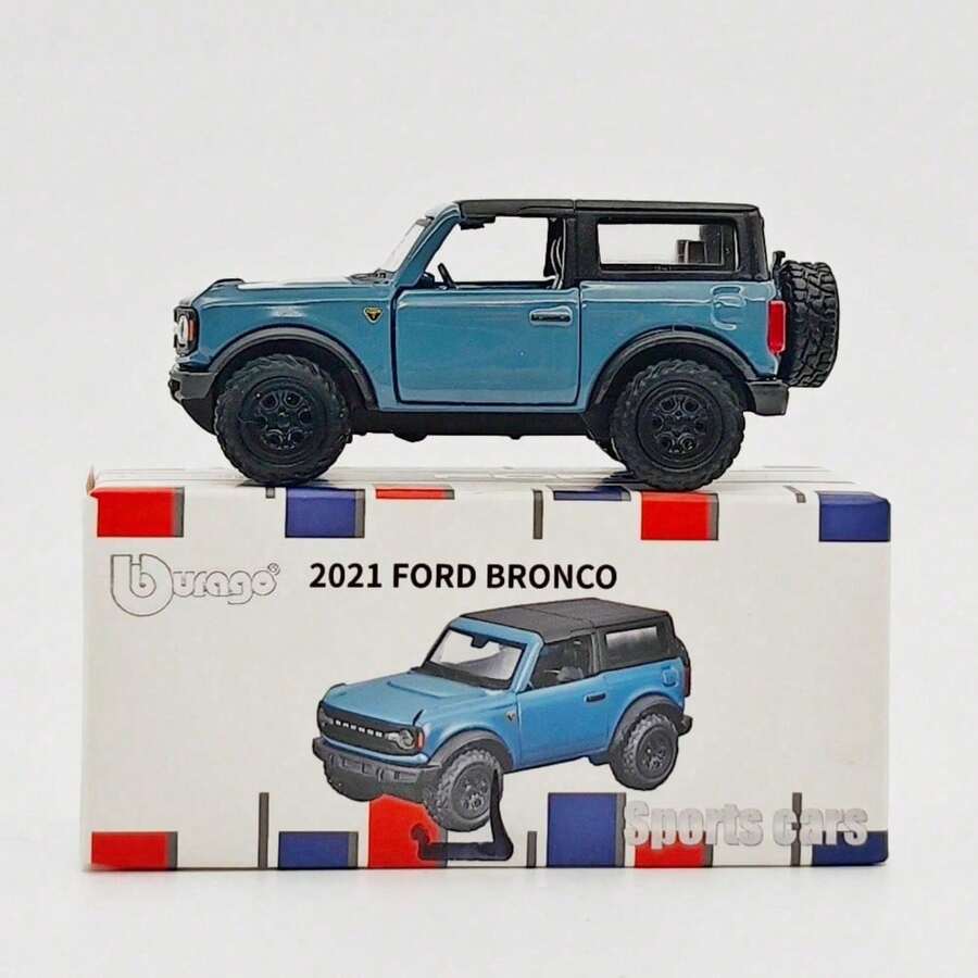 1/64 Scale Diecast Metal Car Model Collection | Burago Official Licensed , , Chevrolet, Cadillac Miniature Vehicles | Desktop Decor & Men's Birthday Gift - 2021  Bronco - View 1