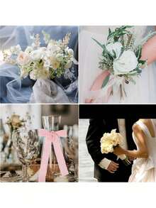 Personalized Wedding Floral Garland With Ribbon - Customizable With Name And Date, Suitable For Bridal Shower, Birthday, Graduation - Durable Polyester Material, Elegant Design, Ideal Gift For Wedding Guests, Perfect Accessory For Celebrations, Refined Style, Exquisite Craftsmanship. ,2000s Style, Personalized Wedding Gift - Multicolor - View 5
