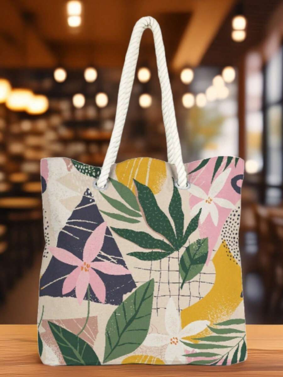 This Summer's Must-Have Bag! – Rope Handle Shoulder Bag | 40x40 Cm | Made In Turkey - Bronze - View 1