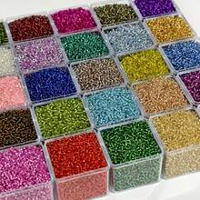 3000pcs 2mm Silver Glass Beads, 25 Assorted Colors, Suitable For DIY Jewelry, Bracelets, Necklaces, Earrings And Creative Decorations, Ideal For Friendship Gifts And Craft Projects - DIY - View 3