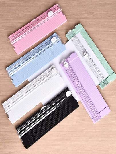 A4 Paper Cutter, Portable Plastic Paper Cutter, Mini Photo Cutting Tool, Manual Desktop Sliding Paper Cutting Blade, Back To School, Stationery
