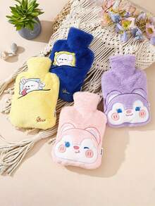 1 pièce Bouillotte, Sac d'eau chaude, Type d'injection d'eau Compresse chaude, Literie femme spécialement épaisse et anti-explosion, Réchauffe les mains et les pieds, Jolie housse en peluche