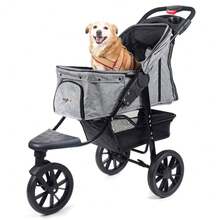 Mighor Carrinho de passeio para Pet, animal de estimação, cachorro, cão, gato de grande porte até 25 Kg - Cinza - Visão 9