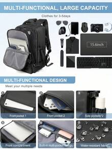 Vakuum-Kompression Rucksack - Nylon, leicht & wasserresistent - perfekt für Reisen, Wandern, Camping & Outdoor-Abenteuer - für Herren Großer Reiserucksack Multifunktionale Gepäckaufbewahrung Rucksack Reisetasche - Verschiedenfarbig - Übersicht 6