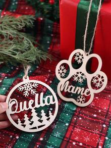 LICVIC 1/2/3/4/5/6pcs Custom Name Christmas Ornament, Personalized Christmas Tree Decor, Festive Hollow Hanging Decor, Customized Holiday Gift, Customizable - Style a - View 2