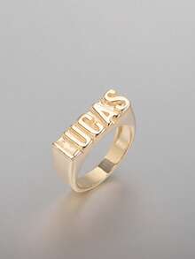 Customized Personalized Name Rapper Style Heart Lace Flower Carved Ring, Father's Day Mother's Day Valentine's Day Birthday Anniversary Gift, Christmas Graduation Family High-End Present For Friends Classmates Silver, Gold Stylish, Fall Fashion, Vintage, Feral, Punk Custom, Personalized, Unique Ideal Gifts For Him Girlfriend, Friends, For Anniversaries, For Birthdays, For Daily Wear, For Prom, For Mother's Day, For Valentine's Day, For Graduation, For Weddings, For Father's Day, For Party,School Supplies,Back To School,For Office,For School,For Classroom,For Teacher Gifts,For University,For Colleague,For Dorm Rooms,For Teacher,For Boys And Girls,For Teenagers,Junior High School Students,Middle School Students,High School Senior High School Students,College Students,University Students,Freshman,Sophomore,Underclassmen,Customized Fashion Word Rings,Look Glamour - Gold - View 19