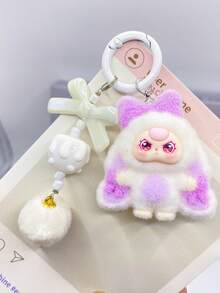 1 pieza Nuevo accesorio de moda de oso de felpa con grano DIY, bolsa ciega, colgante de escritorio, adorno de coche, llavero, llavero de muñeco 3D de dibujos animados, llavero de pareja de silicona cosida, mejor vendido celebridad/bebé accesorios de coche, llavero de accesorio de bolso cosido para amigo, regalo de fiesta de Navidad