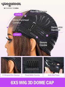 MEGALOOK 深棕色 20 英寸 6x5 蕾丝无胶假发，丝滑直发，100% 真人头发，带抽绳，预剪蕾丝，预拔发际线，细小结，透明蕾丝闭合假发，150% 密度 #4 巧克力色假发，轻质可调节帽，100% 处女真人头发假发，不可察觉的自然发际线假发 - 新娘圣诞派对约会之夜华丽度假准备 - S4 - 查看 9